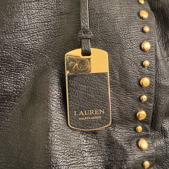 Lauren Ralph Lauren Black Tote with Gold Studs - Picture 3 of 13
